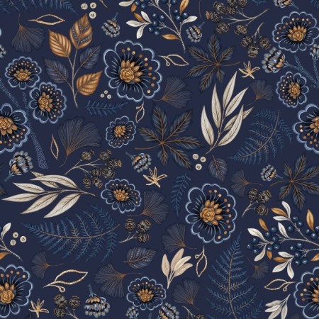 papier-peint-floral-bleu-nuit