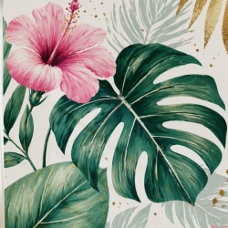 Papier peint tropical rose et or | L’Atelier des Princesses