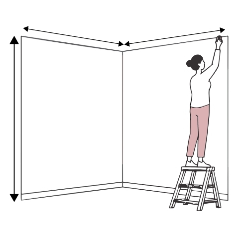 Mesurer plusieurs murs dans un angle pour poser un papier peint panoramique continu